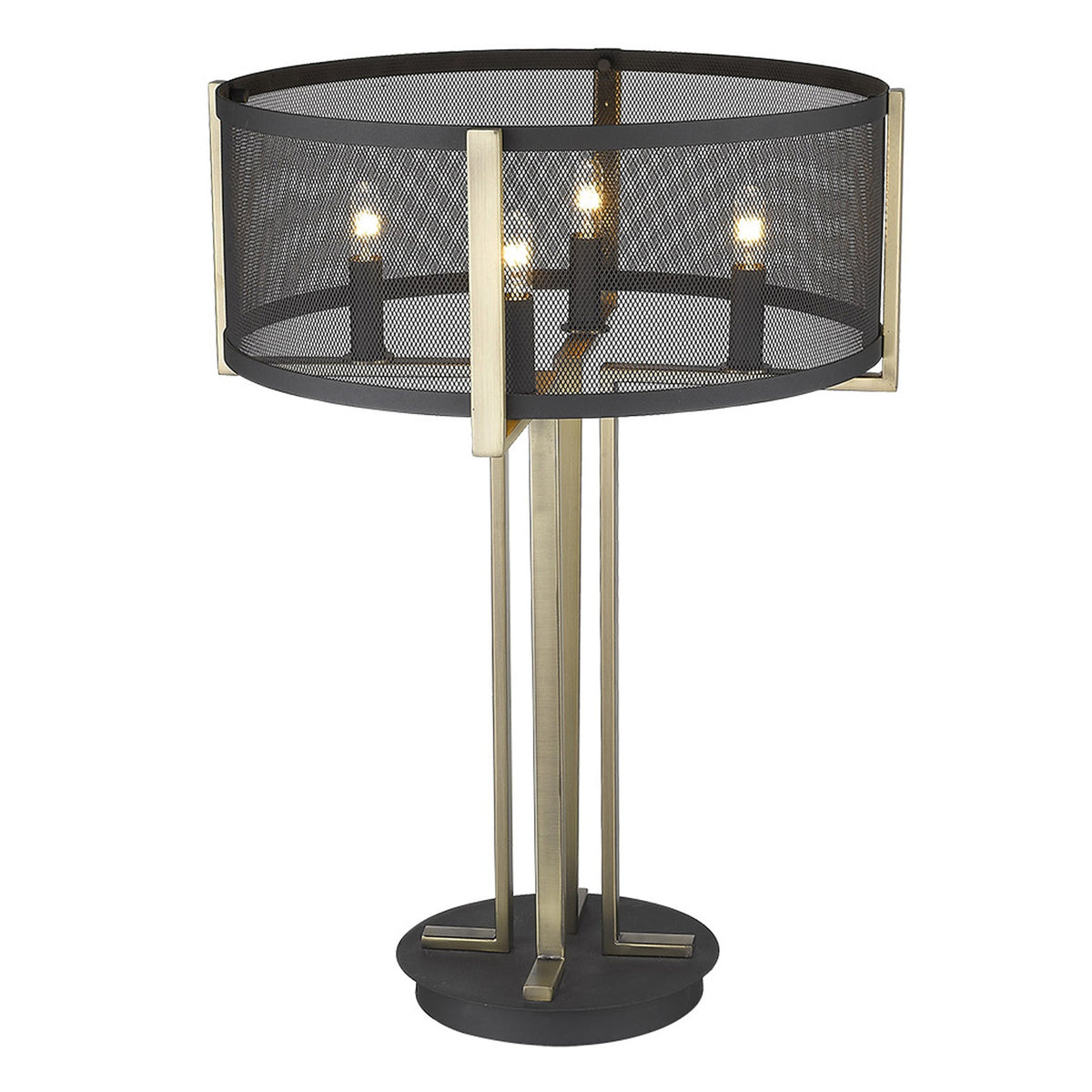 Kepler 4-Light Geometric Table Lamp, Brass