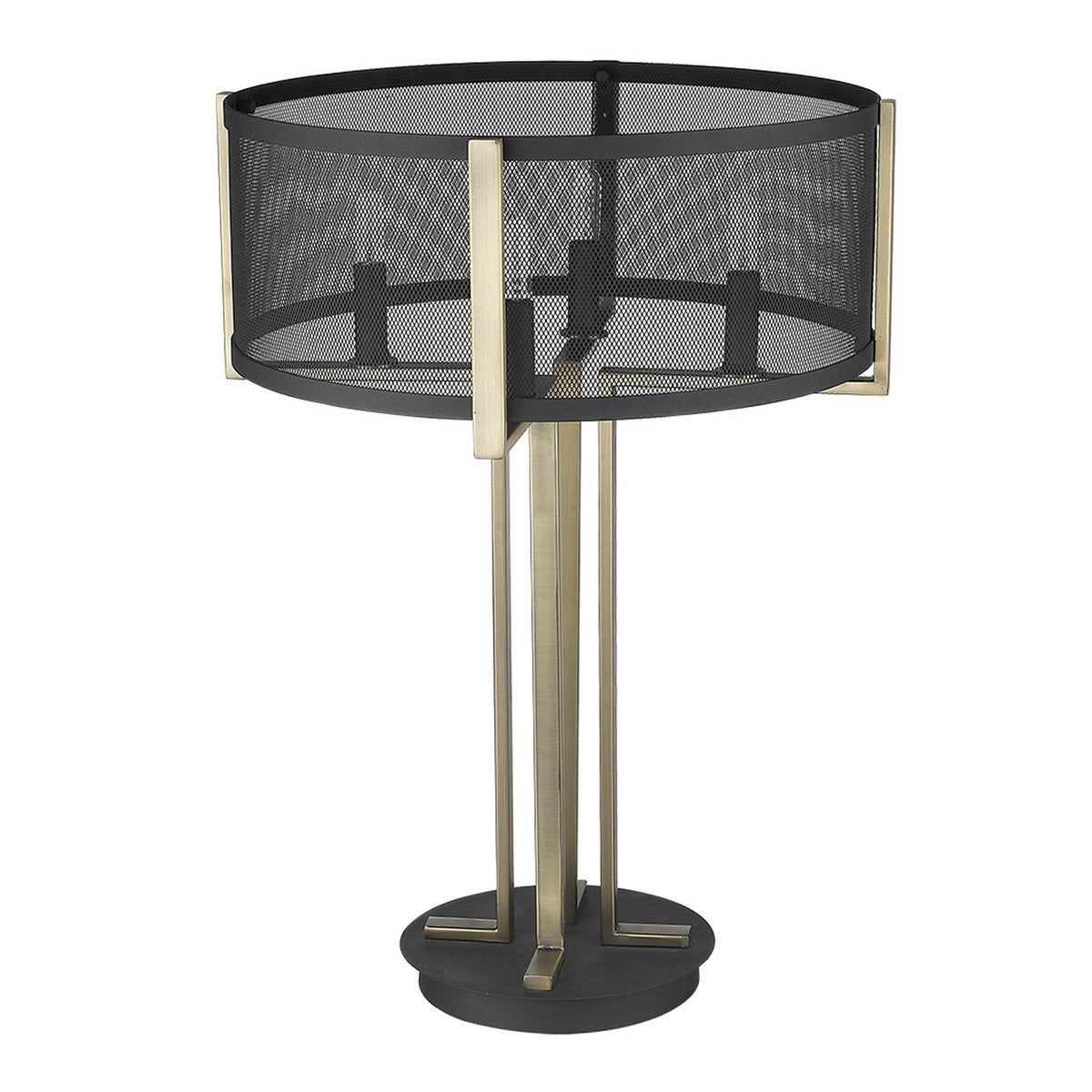 Kepler 4-Light Geometric Table Lamp, Brass
