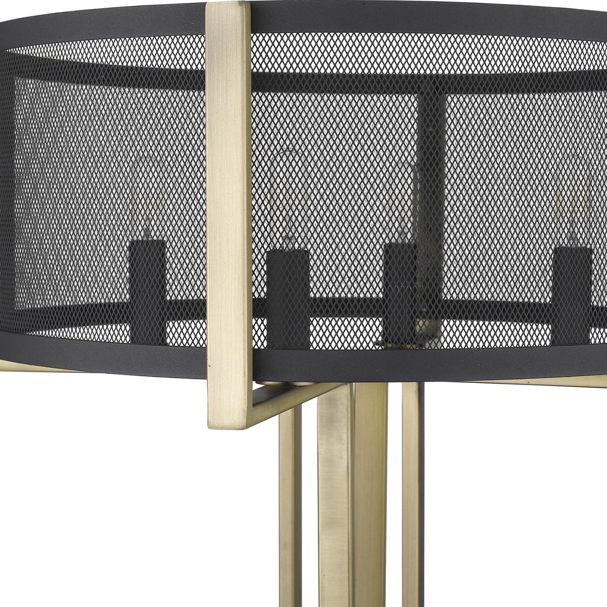 Kepler 4-Light Geometric Table Lamp, Brass