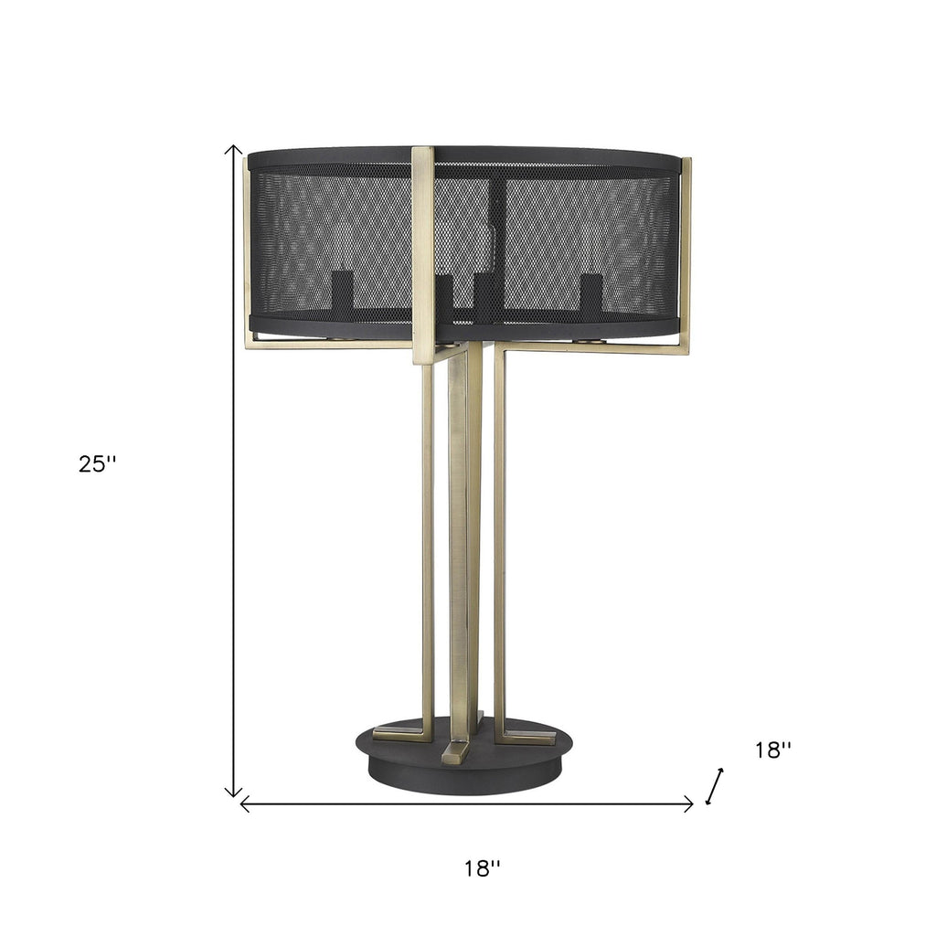 Kepler 4-Light Geometric Table Lamp, Brass
