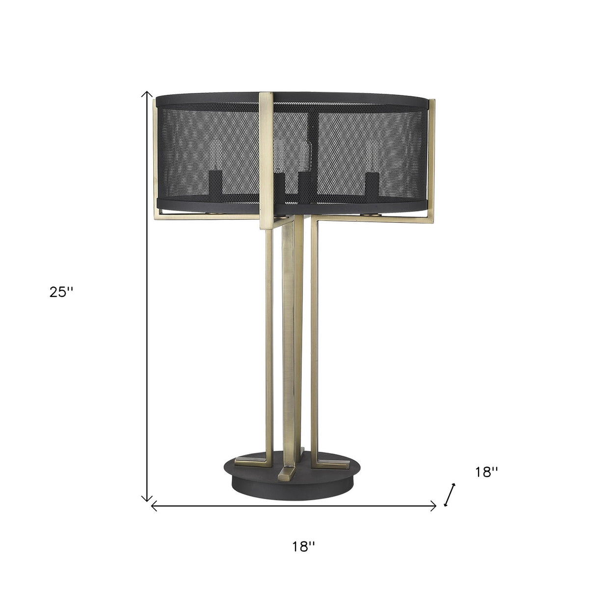 Kepler 4-Light Geometric Table Lamp, Brass