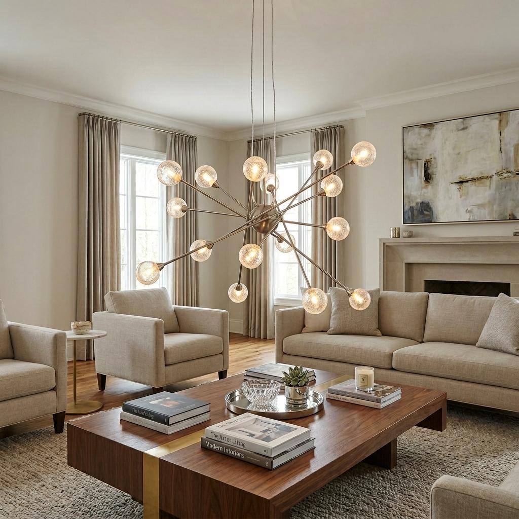 Orbit 16-Light Glass Globe Chandelier
