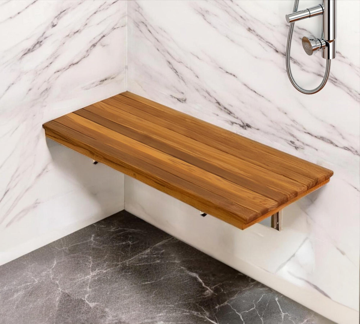 Premium 24" Wall-Mount Teak Shower Bench