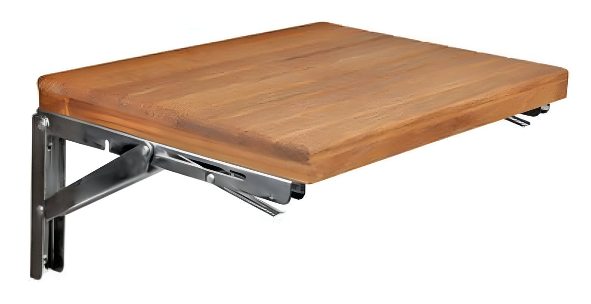 Premium 30" Wall-Mount Teak Shower Bench, Brown