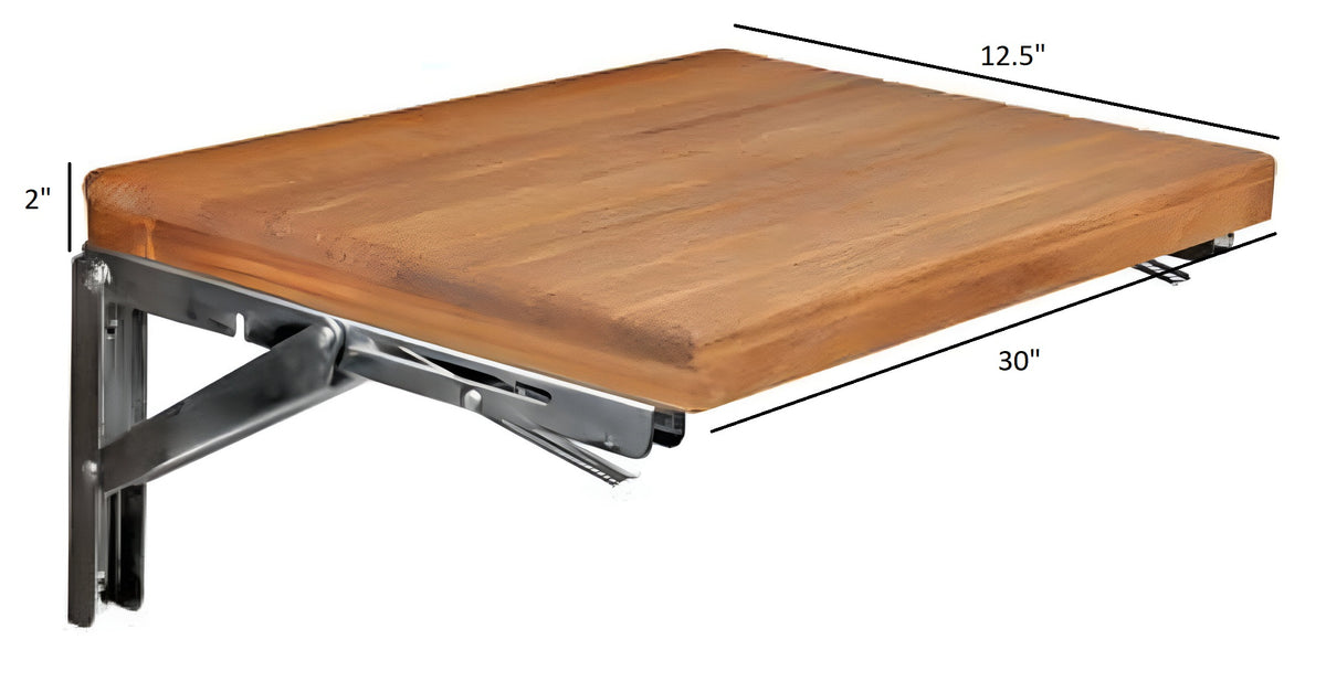 Premium 30" Wall-Mount Teak Shower Bench, Brown
