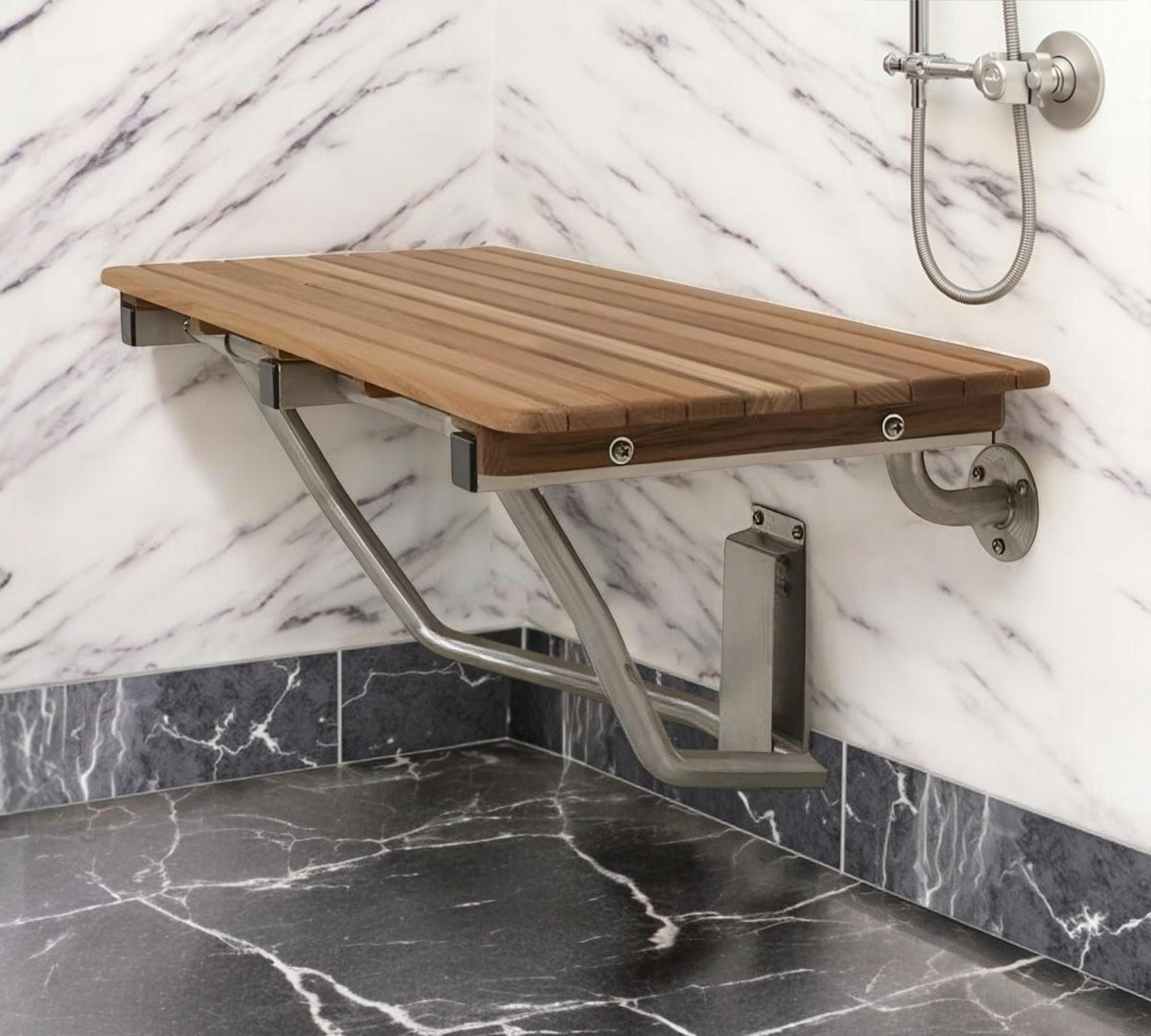 Premium 32" Wall-Mount Teak Shower Bench