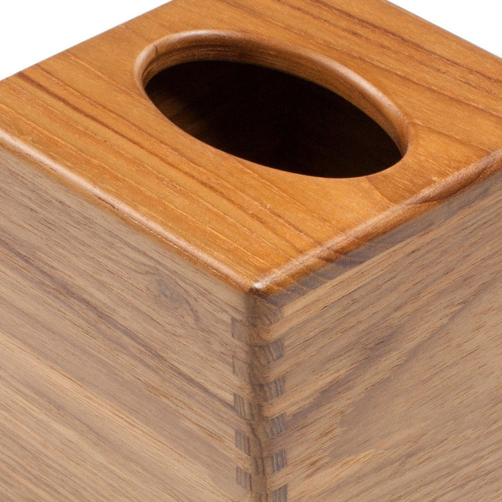 Teak Tissue Box Cover