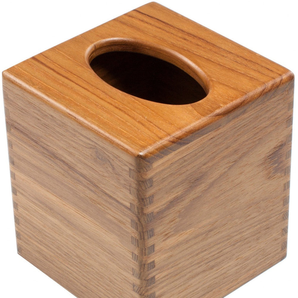 Teak Tissue Box Cover