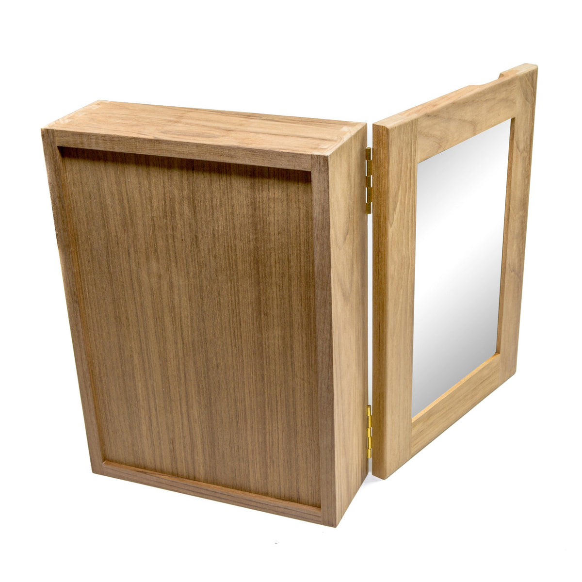 Teak Hanging Mirrored Medicine Cabinet