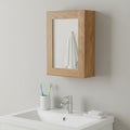 Teak Hanging Mirrored Medicine Cabinet