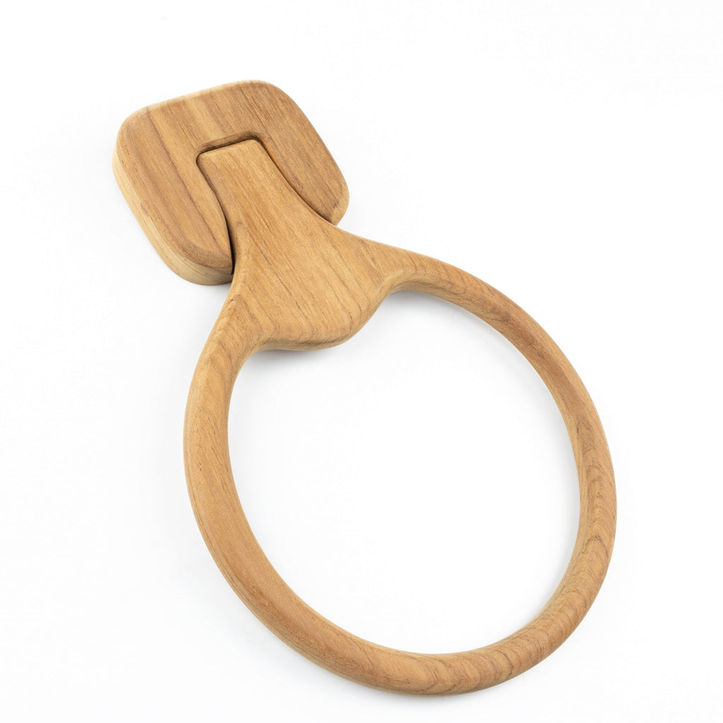 Teak Wall-Mount Towel Ring