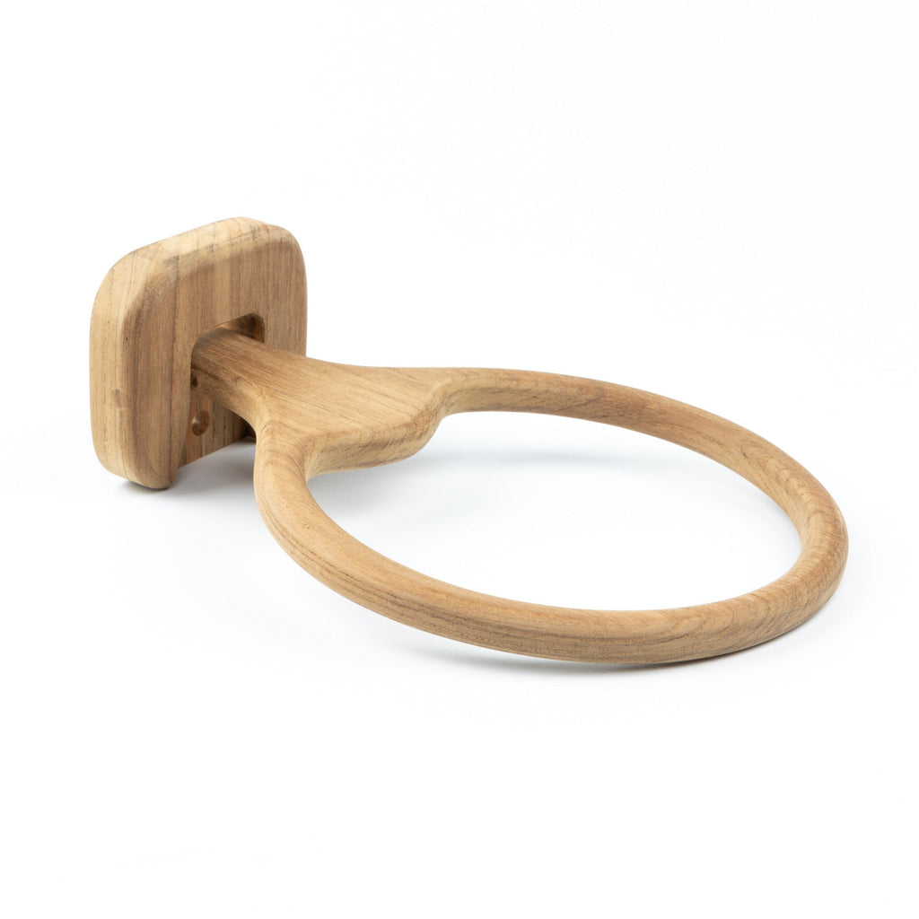 Teak Wall-Mount Towel Ring
