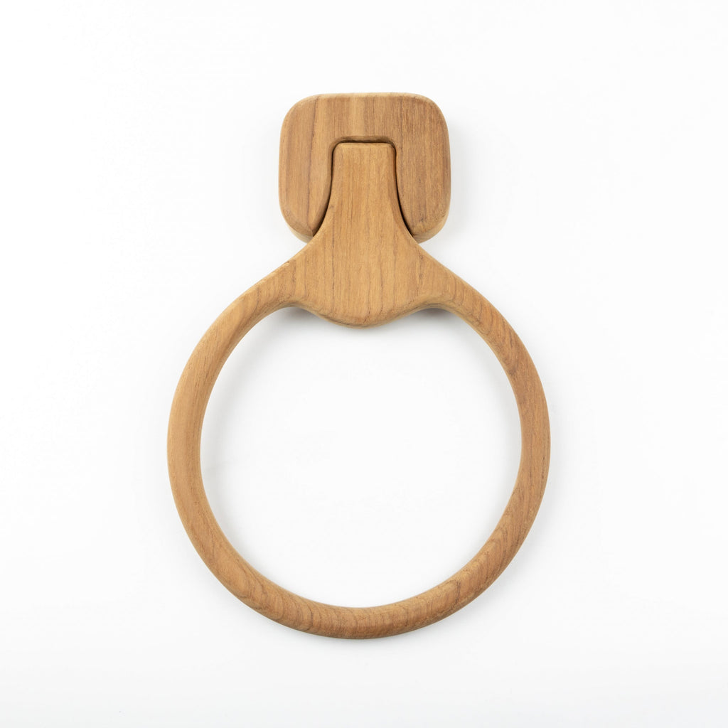 Teak Wall-Mount Towel Ring