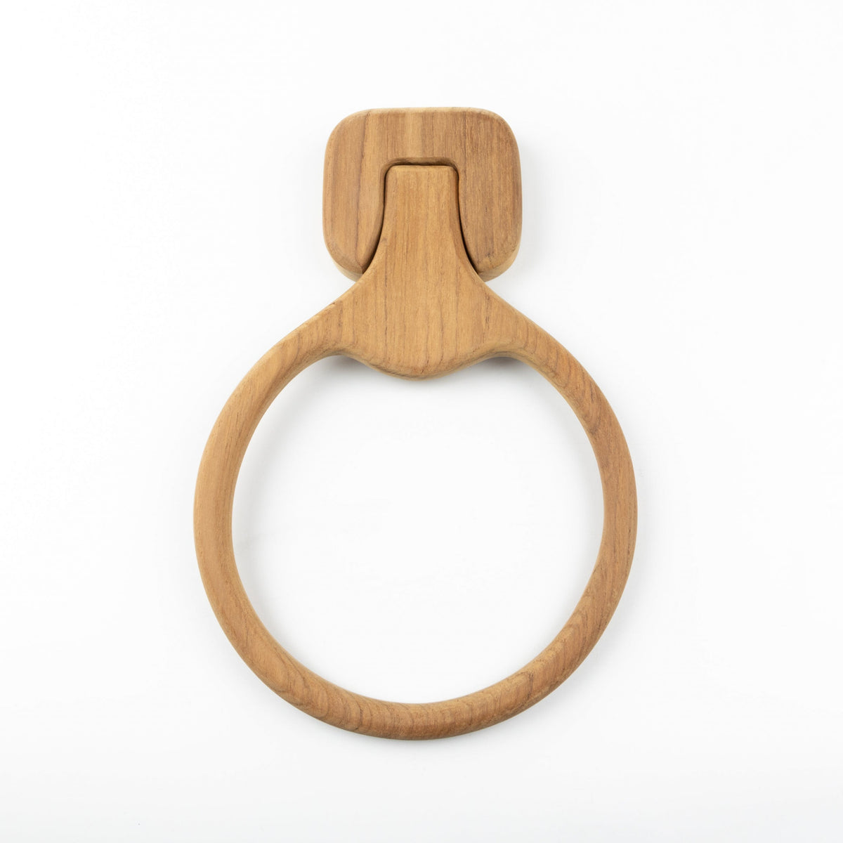Teak Wall-Mount Towel Ring