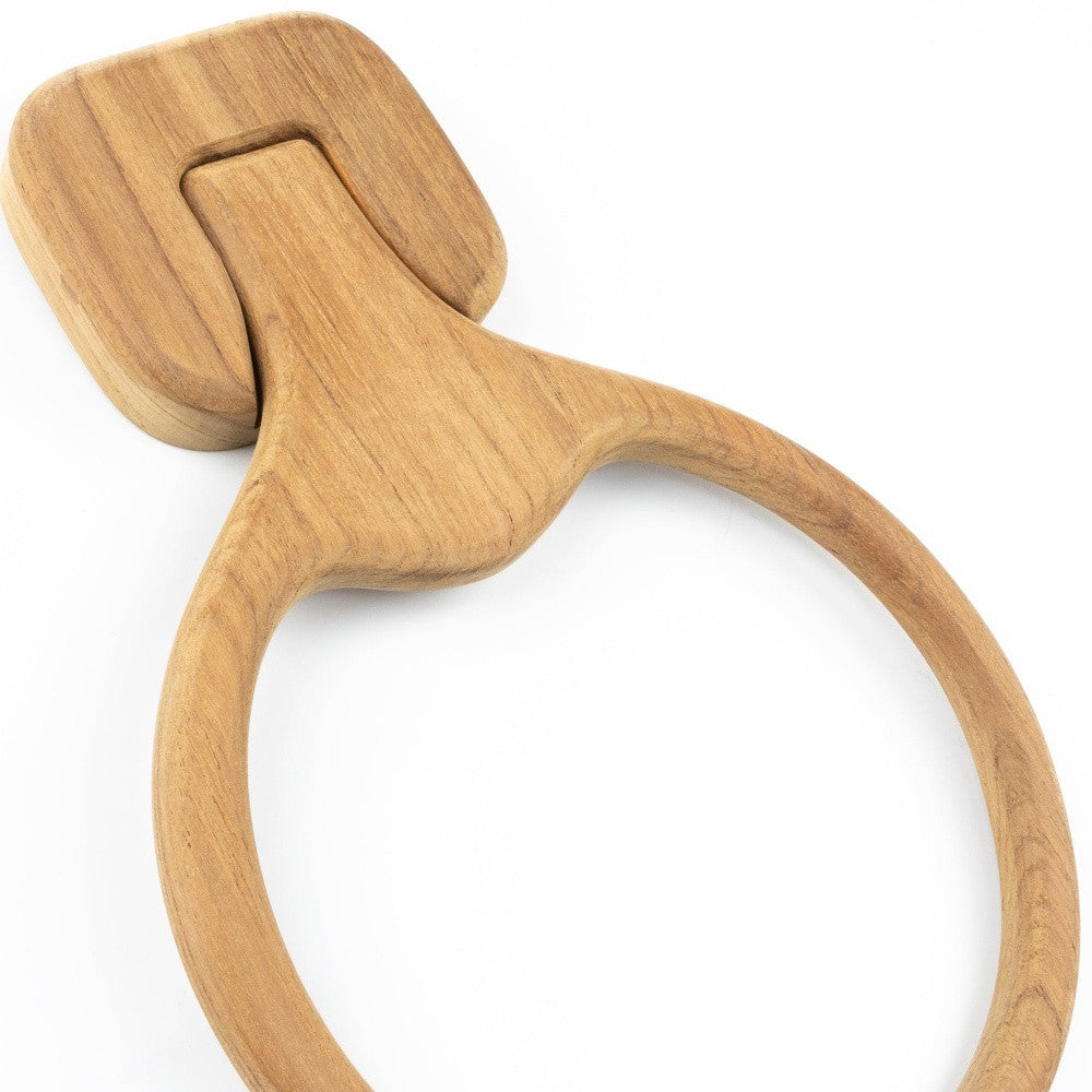 Teak Wall-Mount Towel Ring