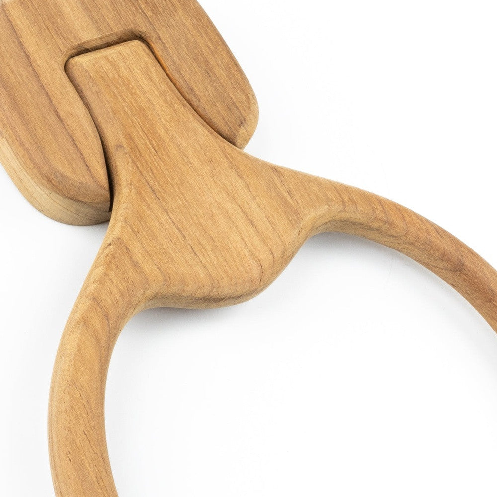 Teak Wall-Mount Towel Ring
