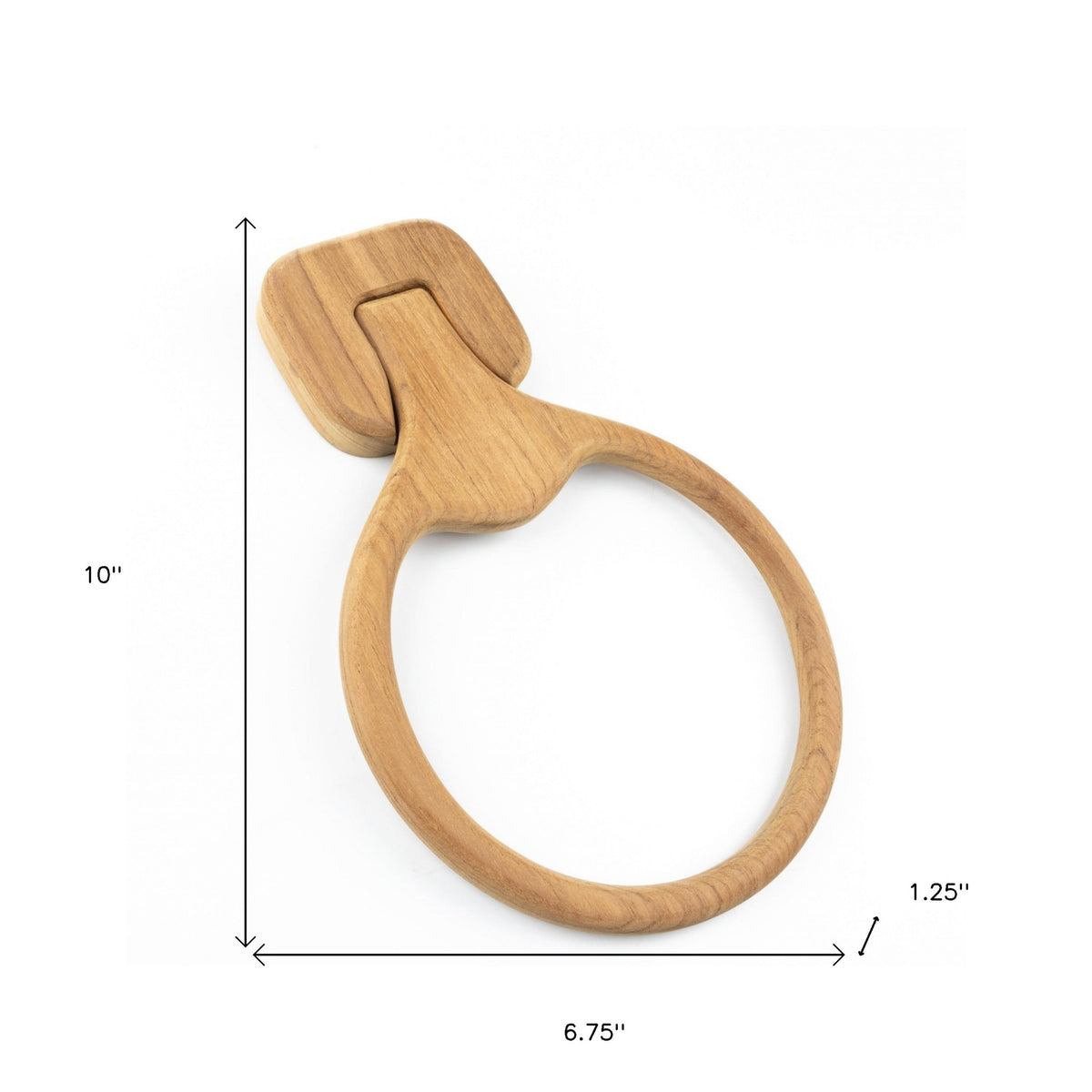 Teak Wall-Mount Towel Ring