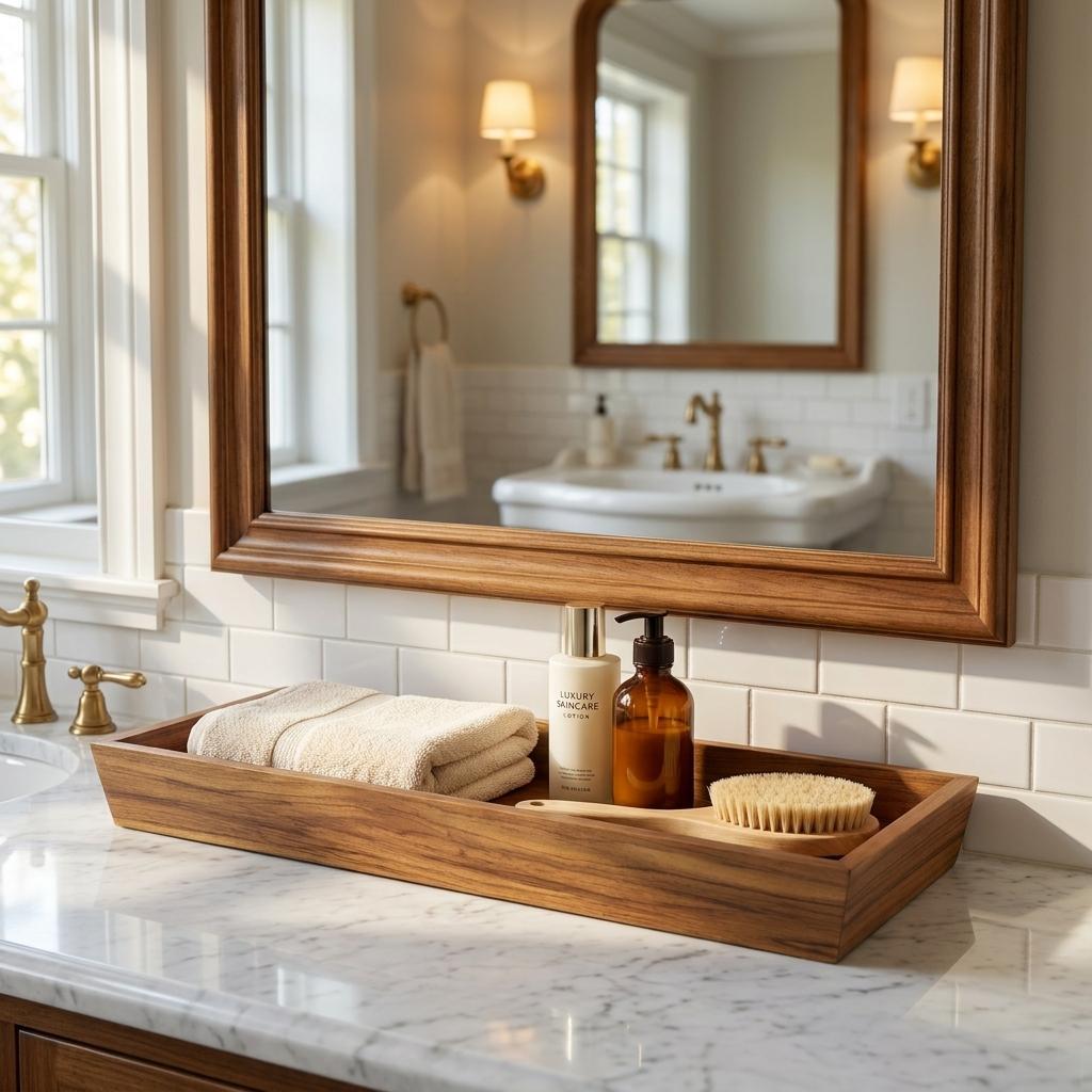 Teak 15" Vanity Tray