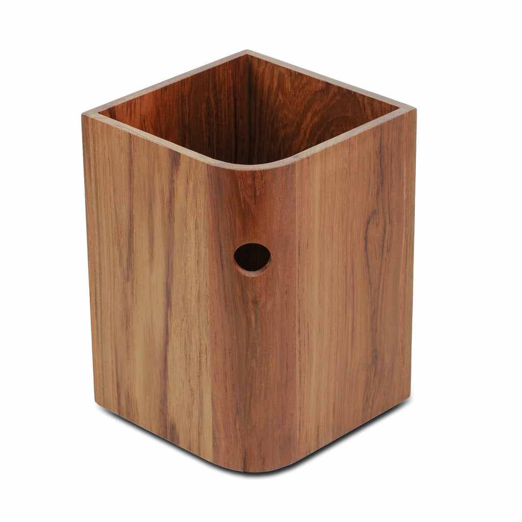 Teak Designer Waste Basket