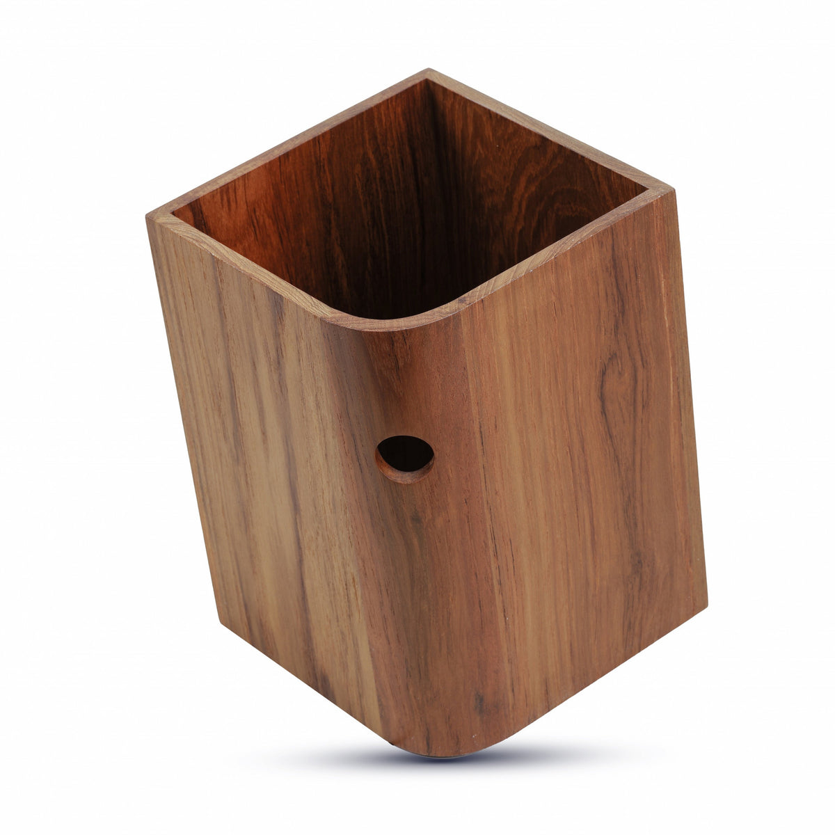 Teak Designer Waste Basket
