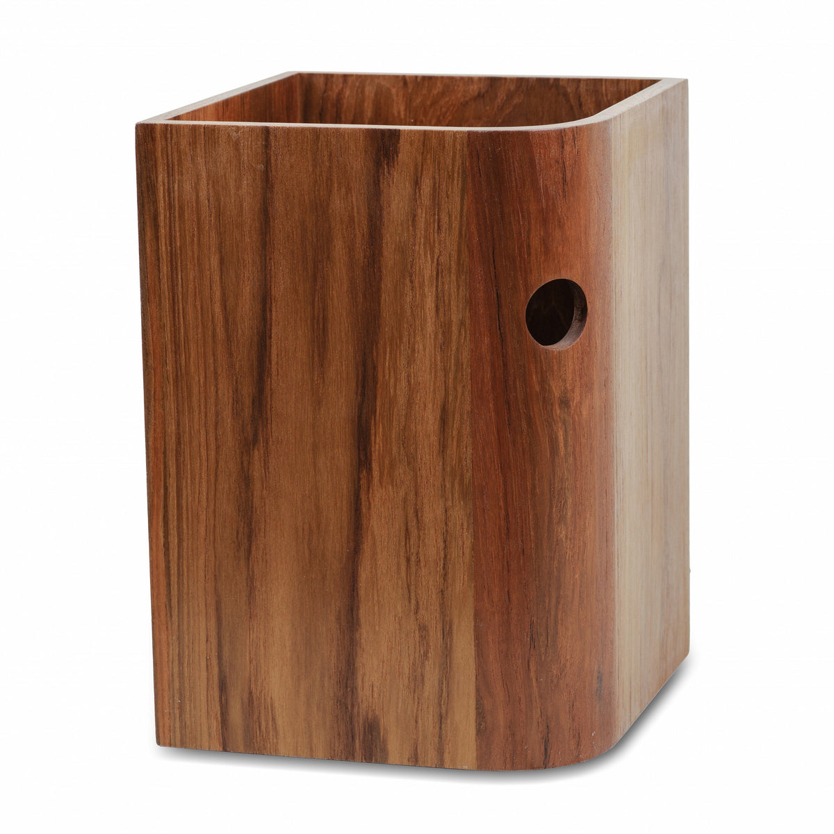 Teak Designer Waste Basket