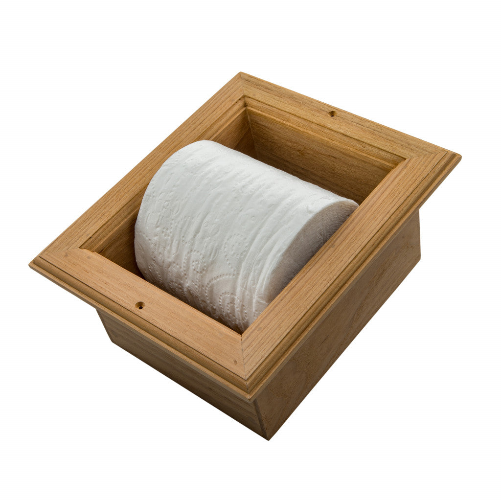 Teak Recessed Toilet Paper Holder