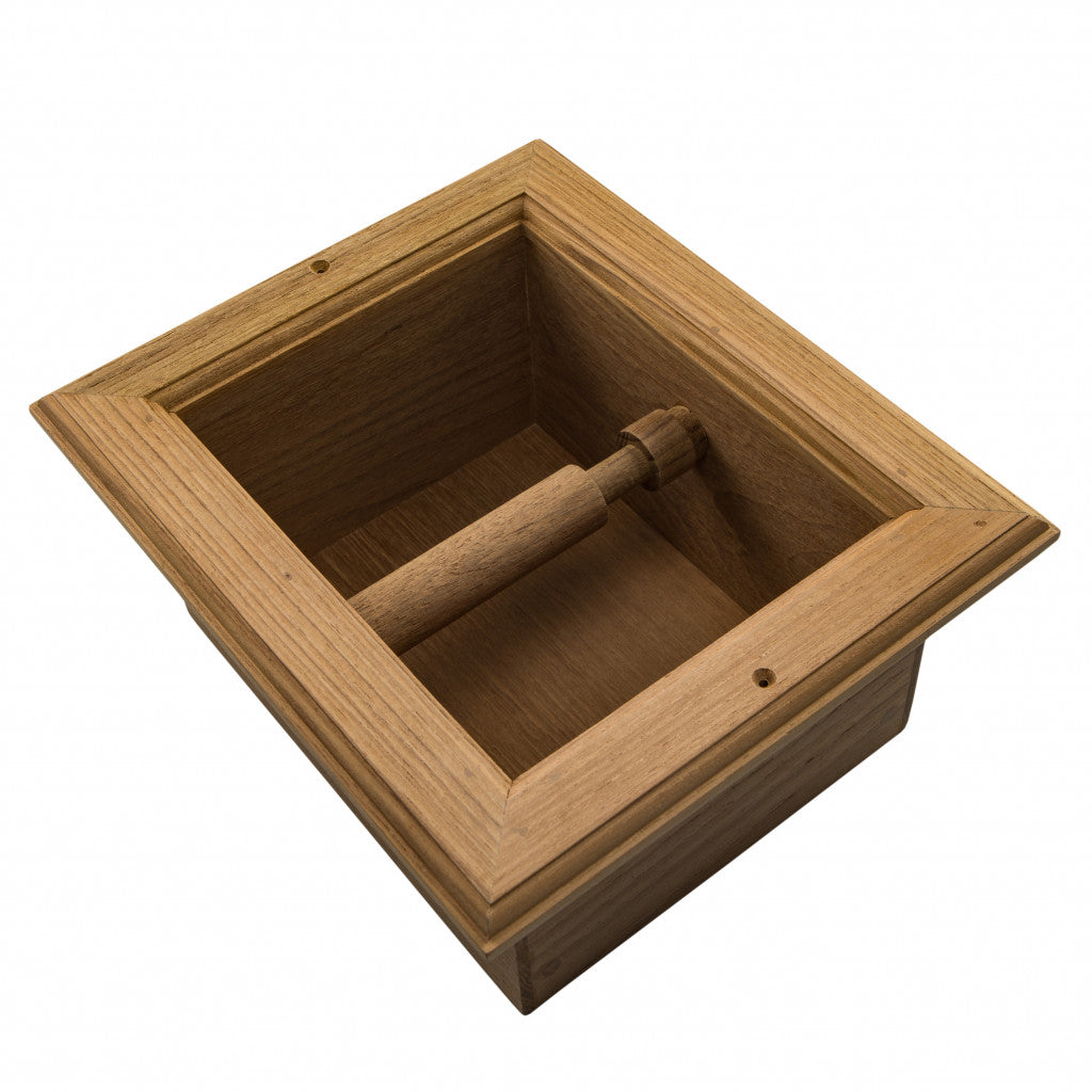 Teak Recessed Toilet Paper Holder