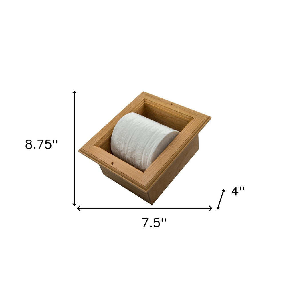 Teak Recessed Toilet Paper Holder
