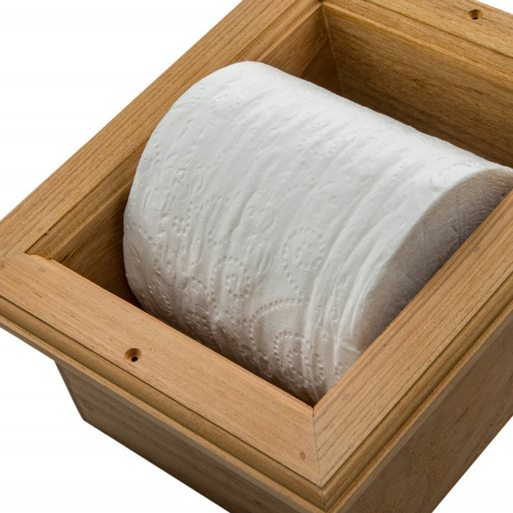 Teak Recessed Toilet Paper Holder