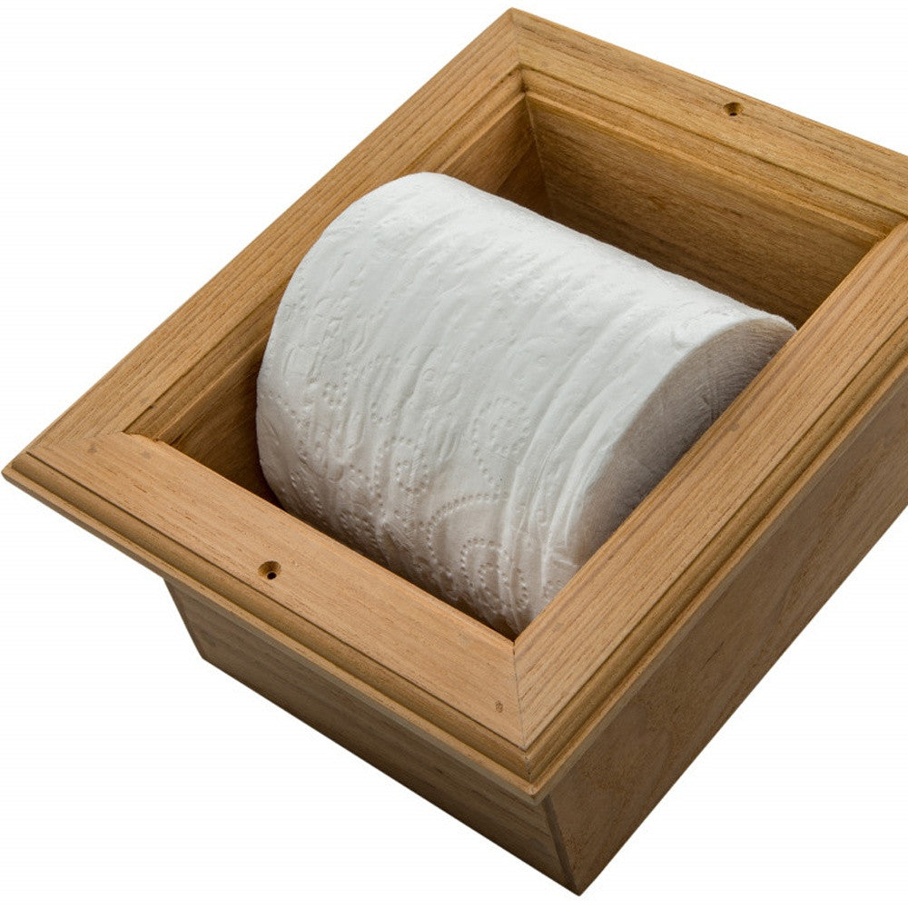 Teak Recessed Toilet Paper Holder