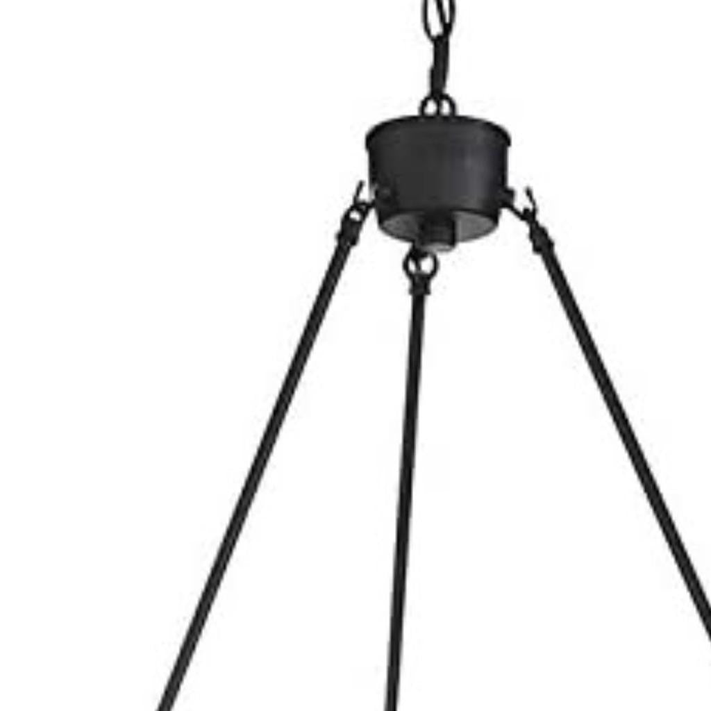 Harlow 6-Light Ring Chandelier, Black & Gold