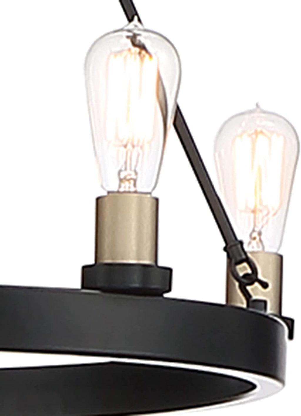 Harlow 6-Light Ring Chandelier, Black & Gold