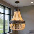 Elise 5-Light Beaded Chandelier, Black & Gold