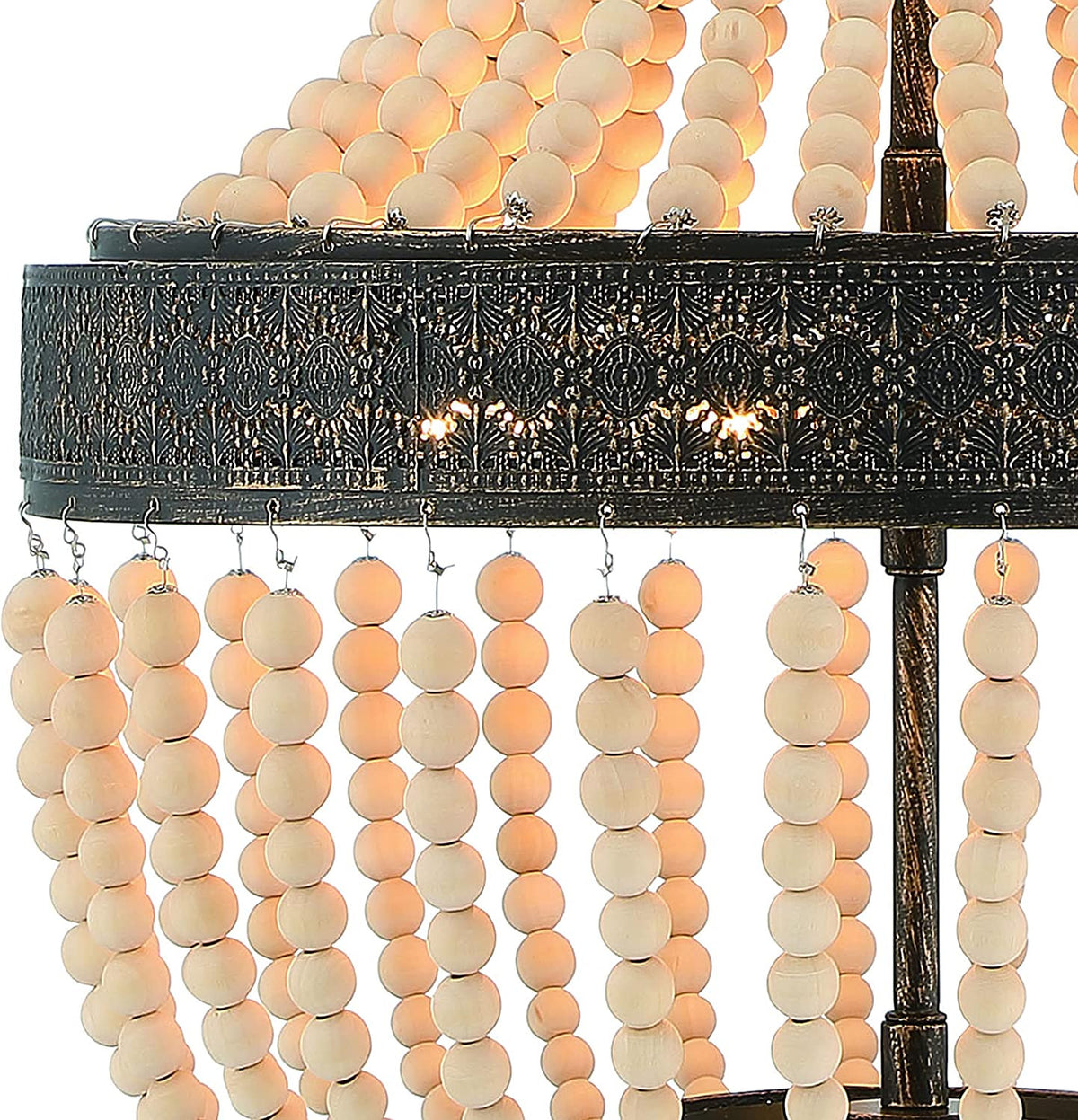 Elise 5-Light Beaded Chandelier, Black & Gold