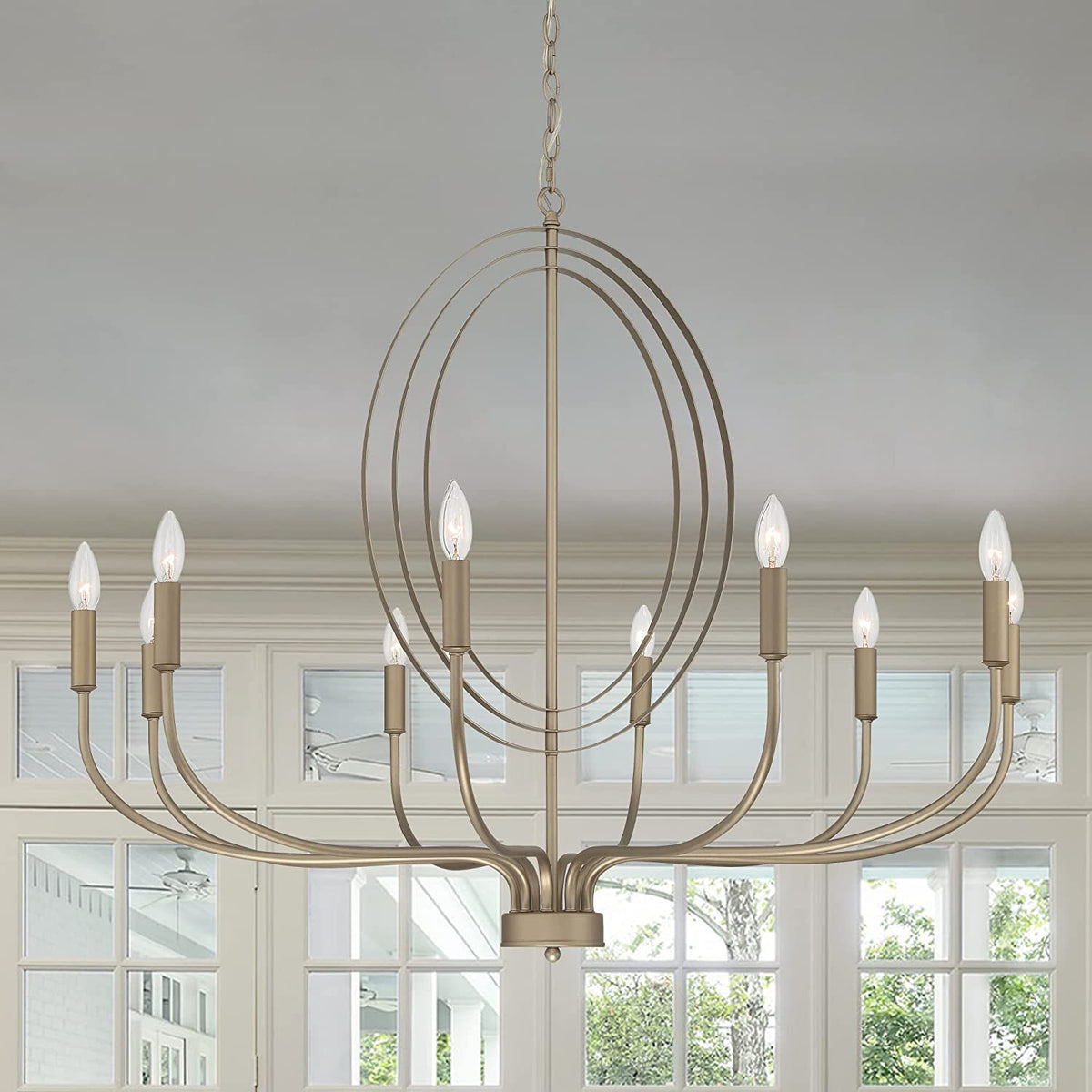 Versailles 10-Light Candle Chandelier, Brass