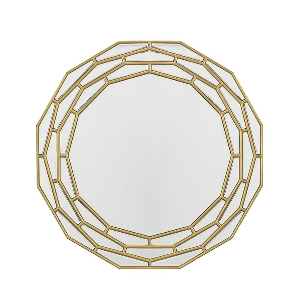 Halo 35" Round Mirror, Gold