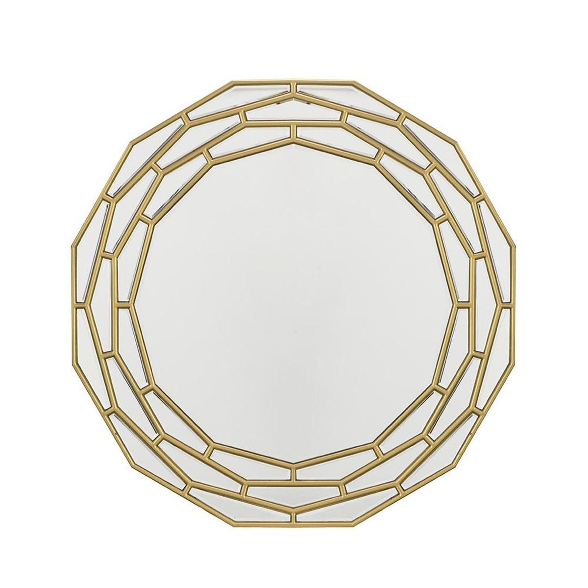 Halo 35" Round Mirror, Gold