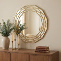 Halo 35" Round Mirror, Gold