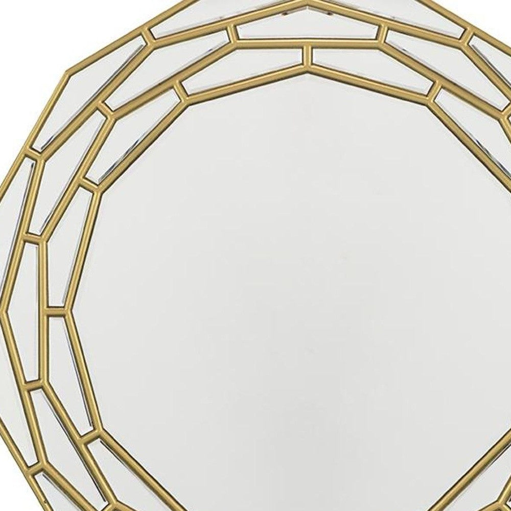 Halo 35" Round Mirror, Gold
