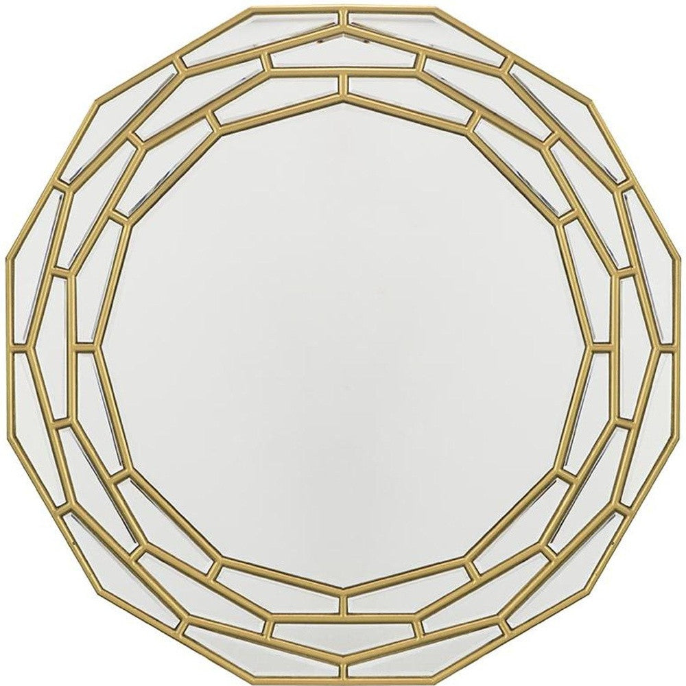 Halo 35" Round Mirror, Gold