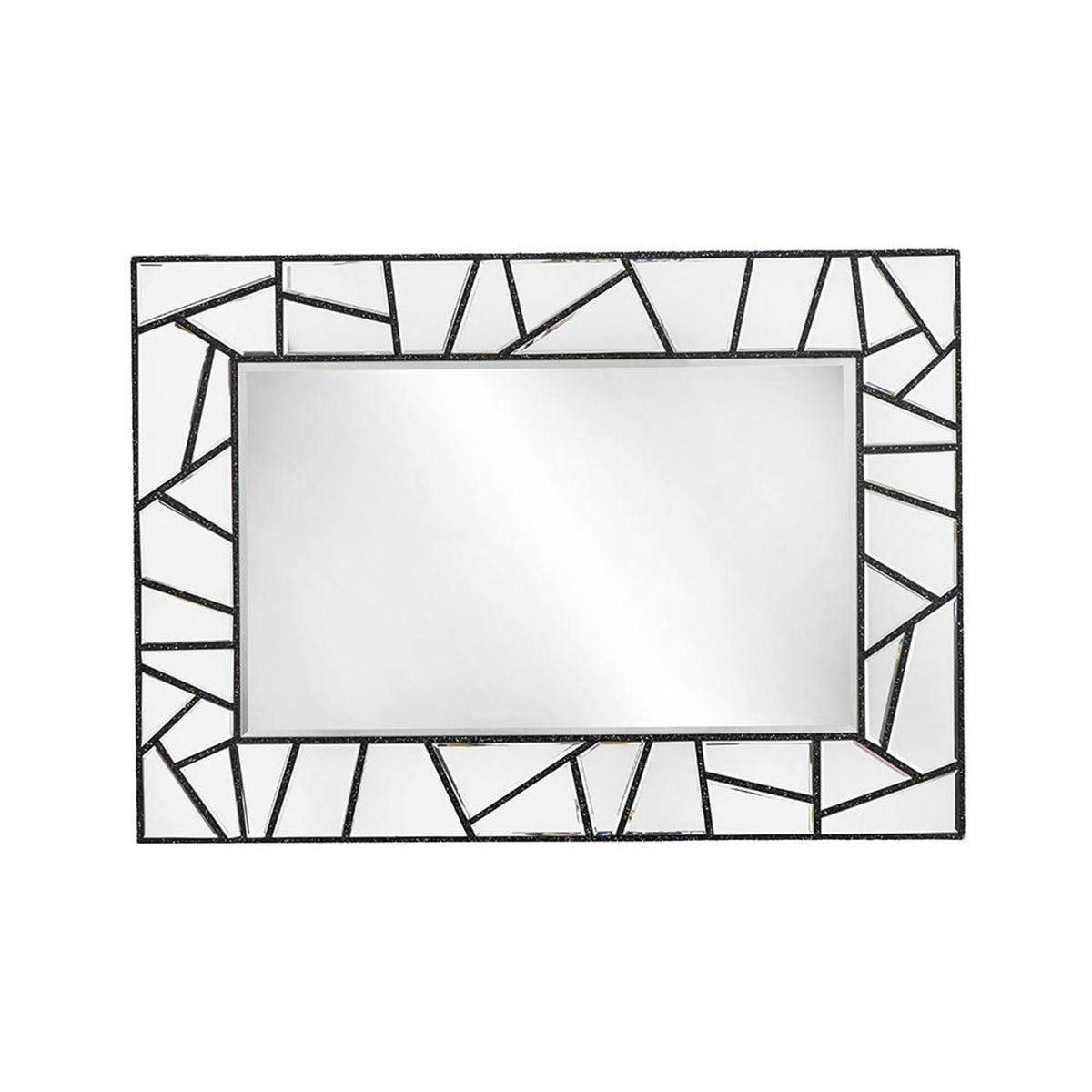 Mosaic 28" Accent Mirror, Black & Glass
