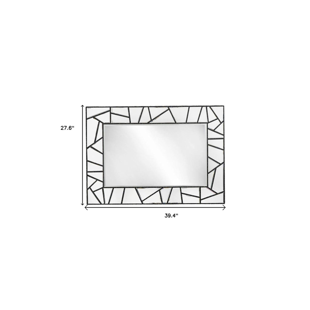 Mosaic 28" Accent Mirror, Black & Glass
