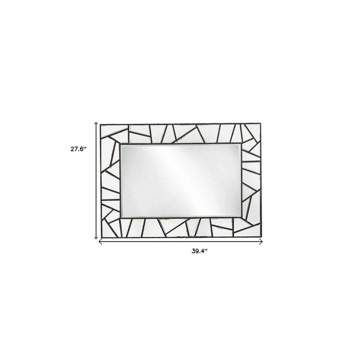 Mosaic 28" Accent Mirror, Black & Glass