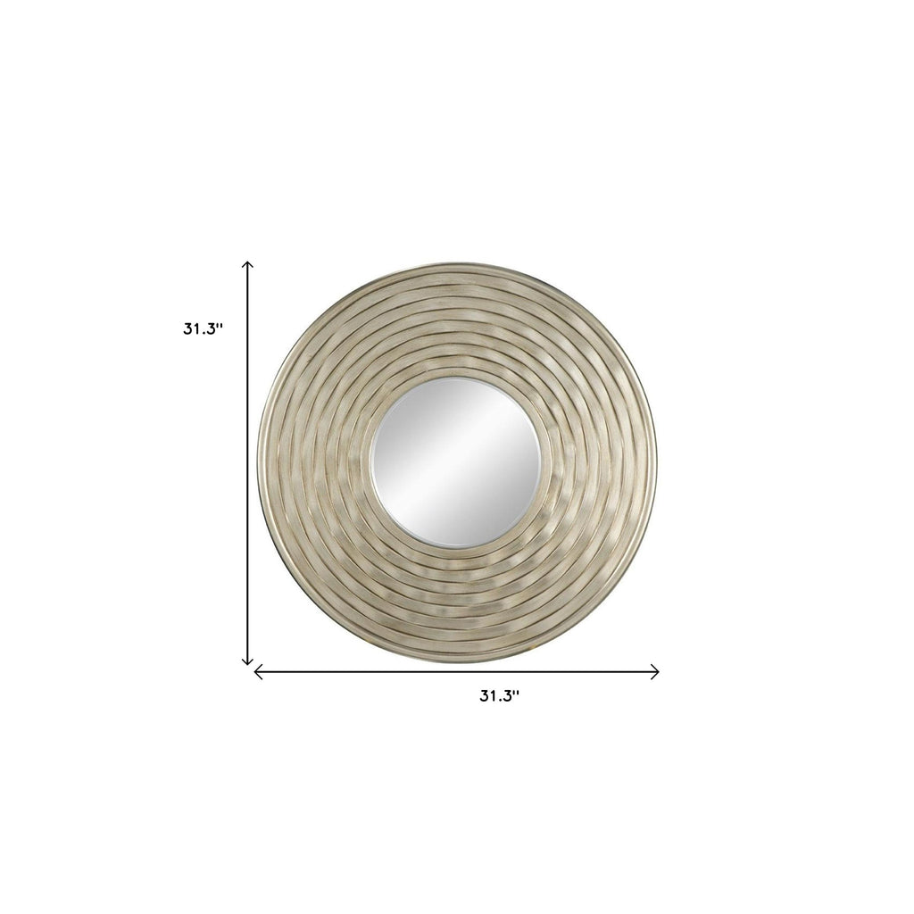 Lune 31" Round Mirror, Silver