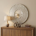 Lune 31" Round Mirror, Silver