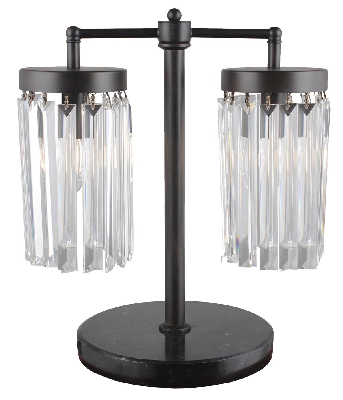 Noir Two-Light Glass Cylinder Lamp, Black