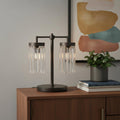 Noir Two-Light Glass Cylinder Lamp, Black