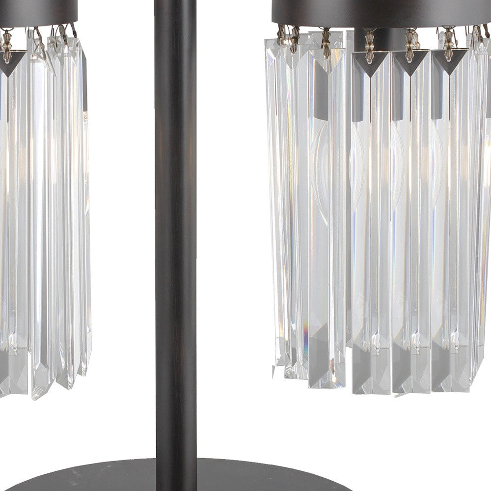 Noir Two-Light Glass Cylinder Lamp, Black