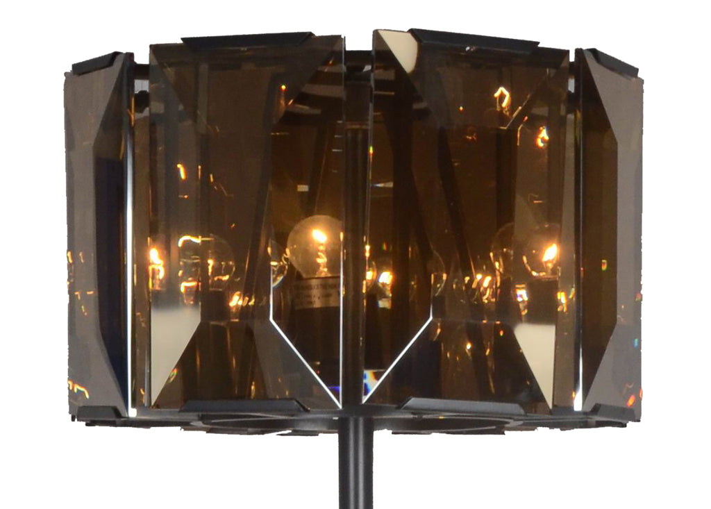 Ambra Glass Drum Floor Lamp, Dark Bronze