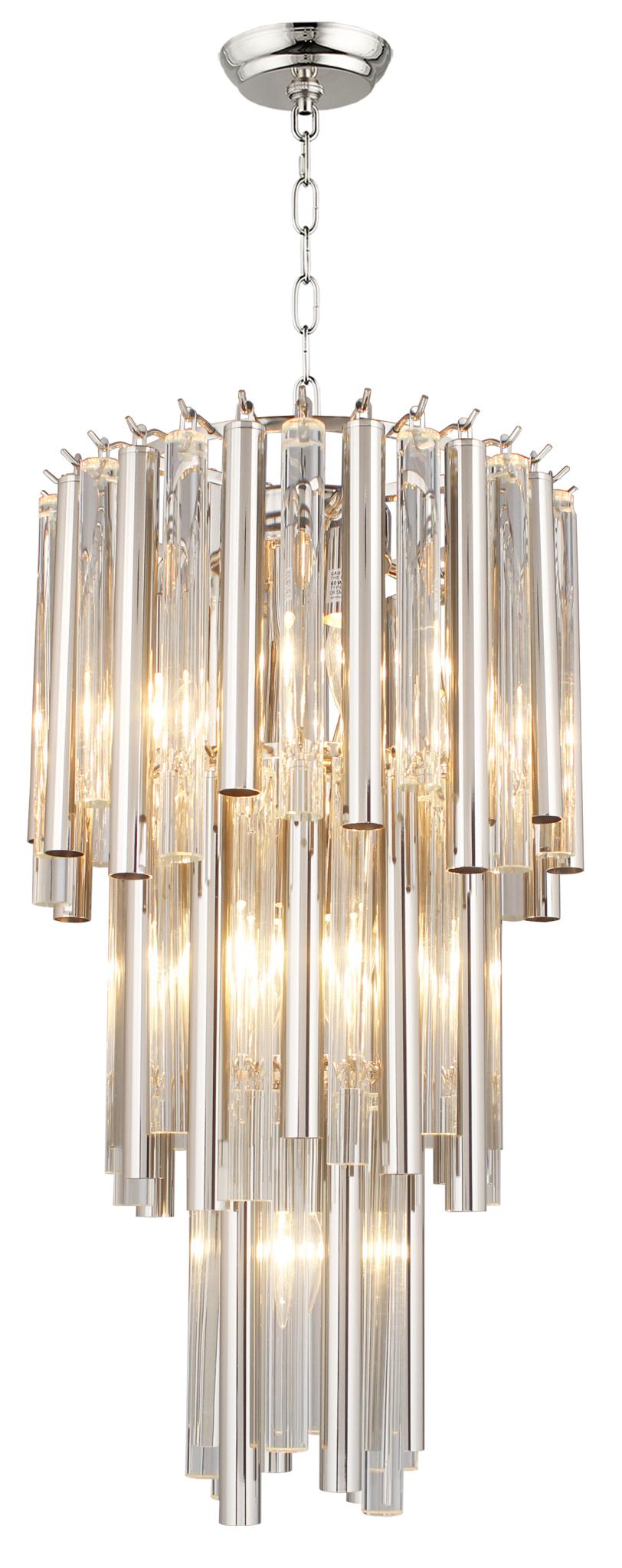 Celeste 7-Light Crystal Glass Chandelier, Silver